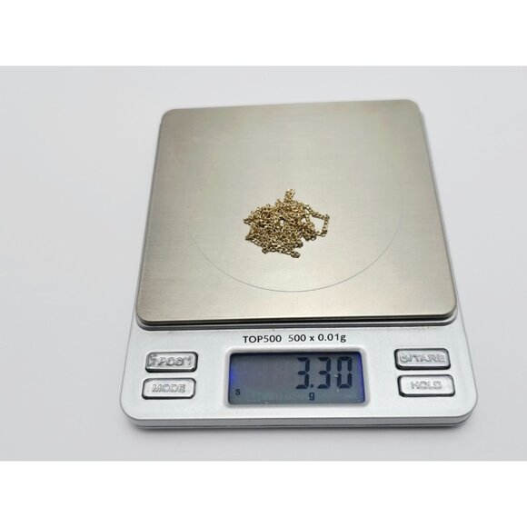 Unique Thin 14K Solid Yellow Gold Designer Cuban Link Chain Necklace 22" Length - Picture 14 of 14